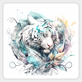 Tiger Portrait Animal Painting Wildlife Outdoors Adventure Magnet